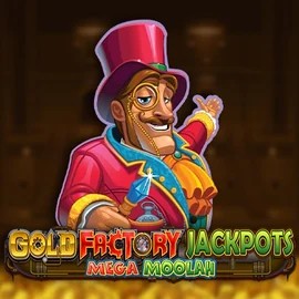 Jackpots logo of Gold Factory Jackpots Mega Moolah from Aurum Signature Studios at GoldRun Casino